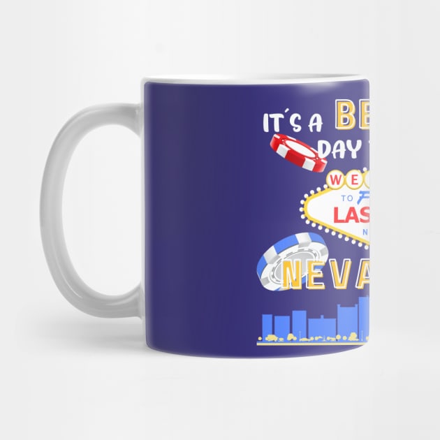 Travel to beautiful Las Vegas in Nevada. Bright text. Gift ideas for the travel enthusiast available on t-shirts, stickers, mugs, and phone cases, among other things. by Papilio Art